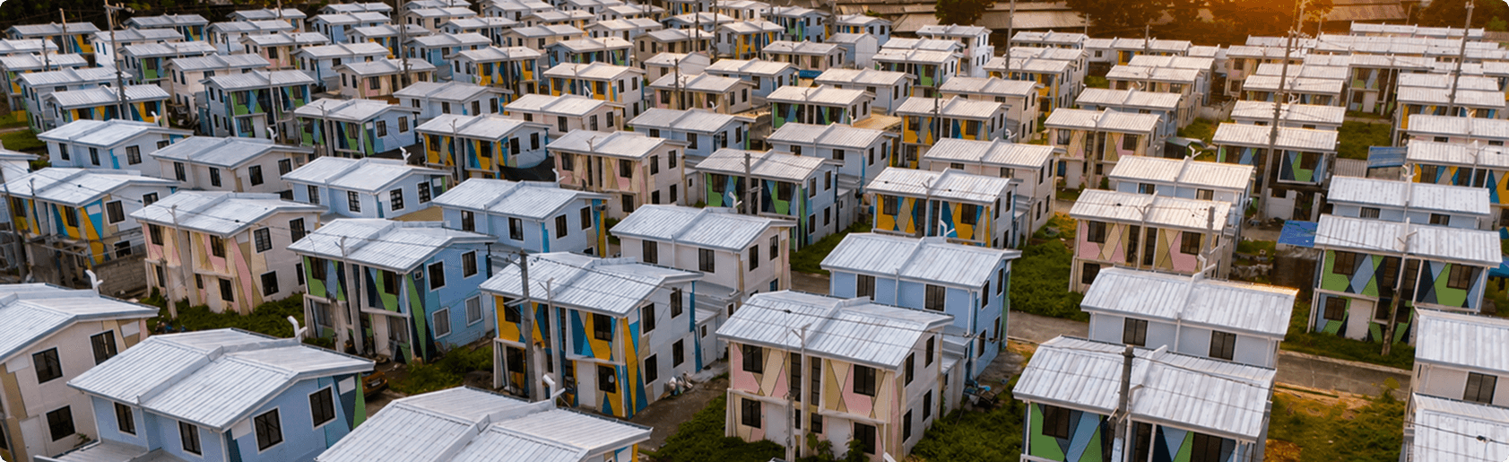 Aerial view of a residential community