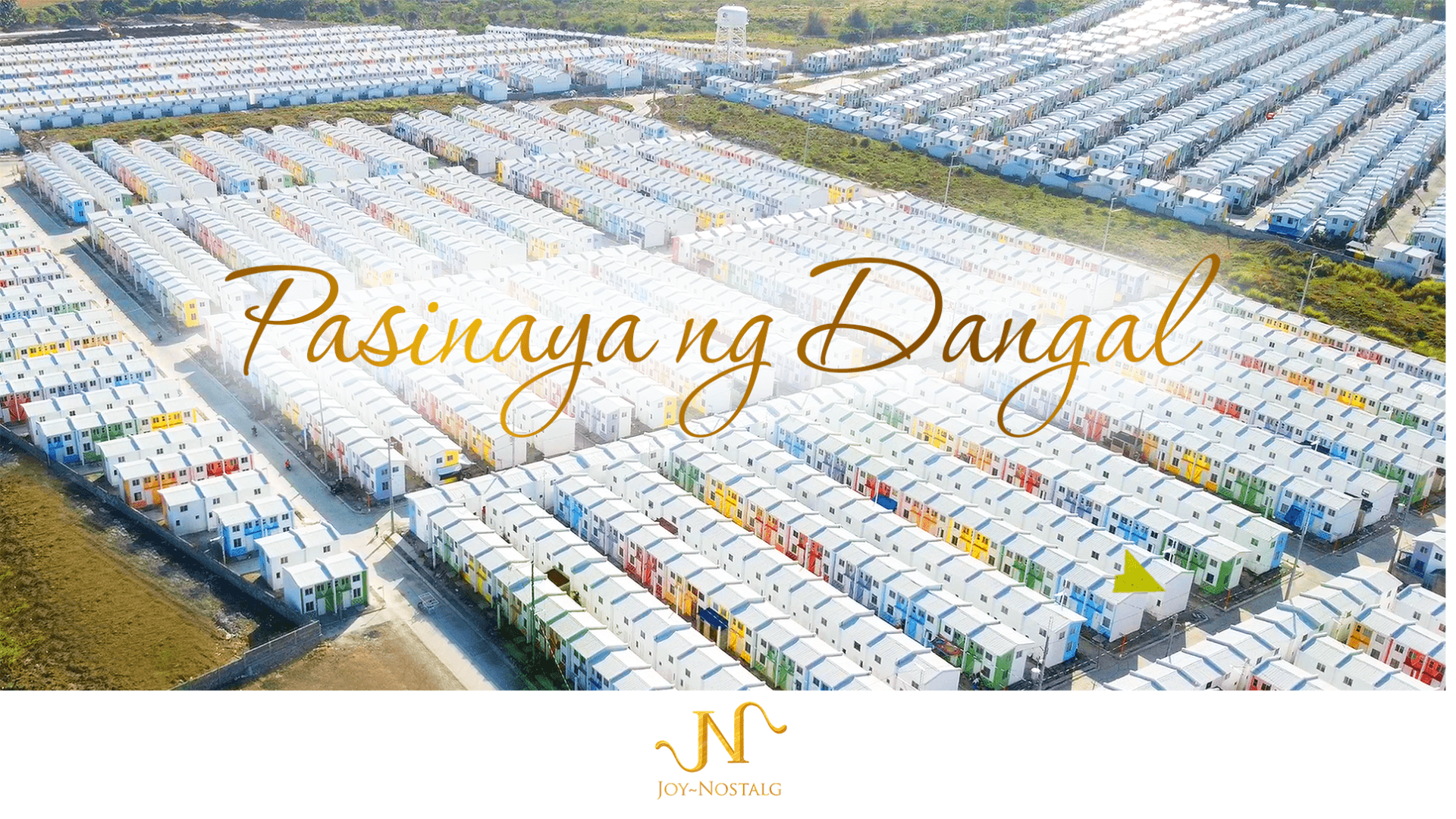 Aerial view of a large Joy~Nostalg housing community
